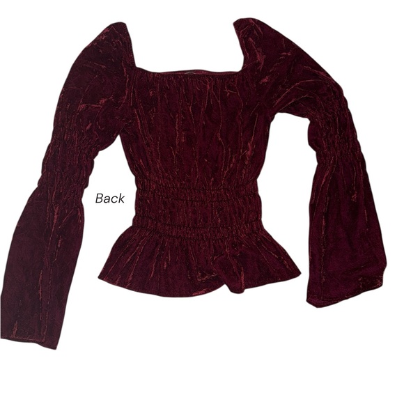 Newport News Y2K Velvet Maroon Blouse - Picture 9 of 9